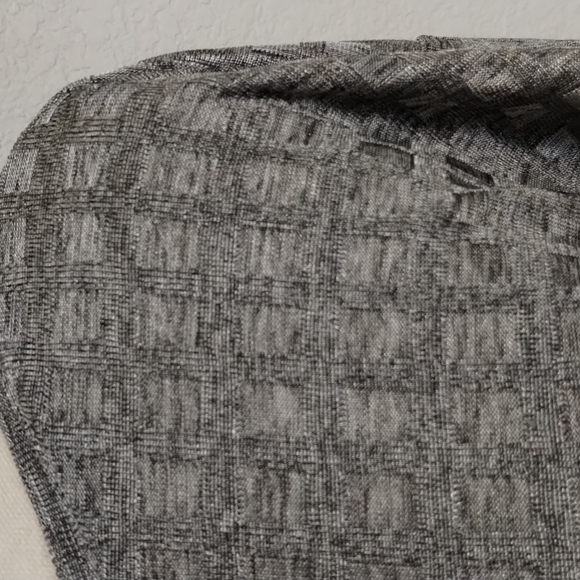 Zara W&B blouse top gray square Texture 3/4 sleeve size medium - Picture 3 of 10